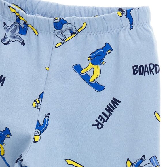 SNOWBOARD LOVERS' WARM WINTER PRINT SLEEPWEAR SET - BOYS COTTON PAJAMAS - Picture 2 of 3